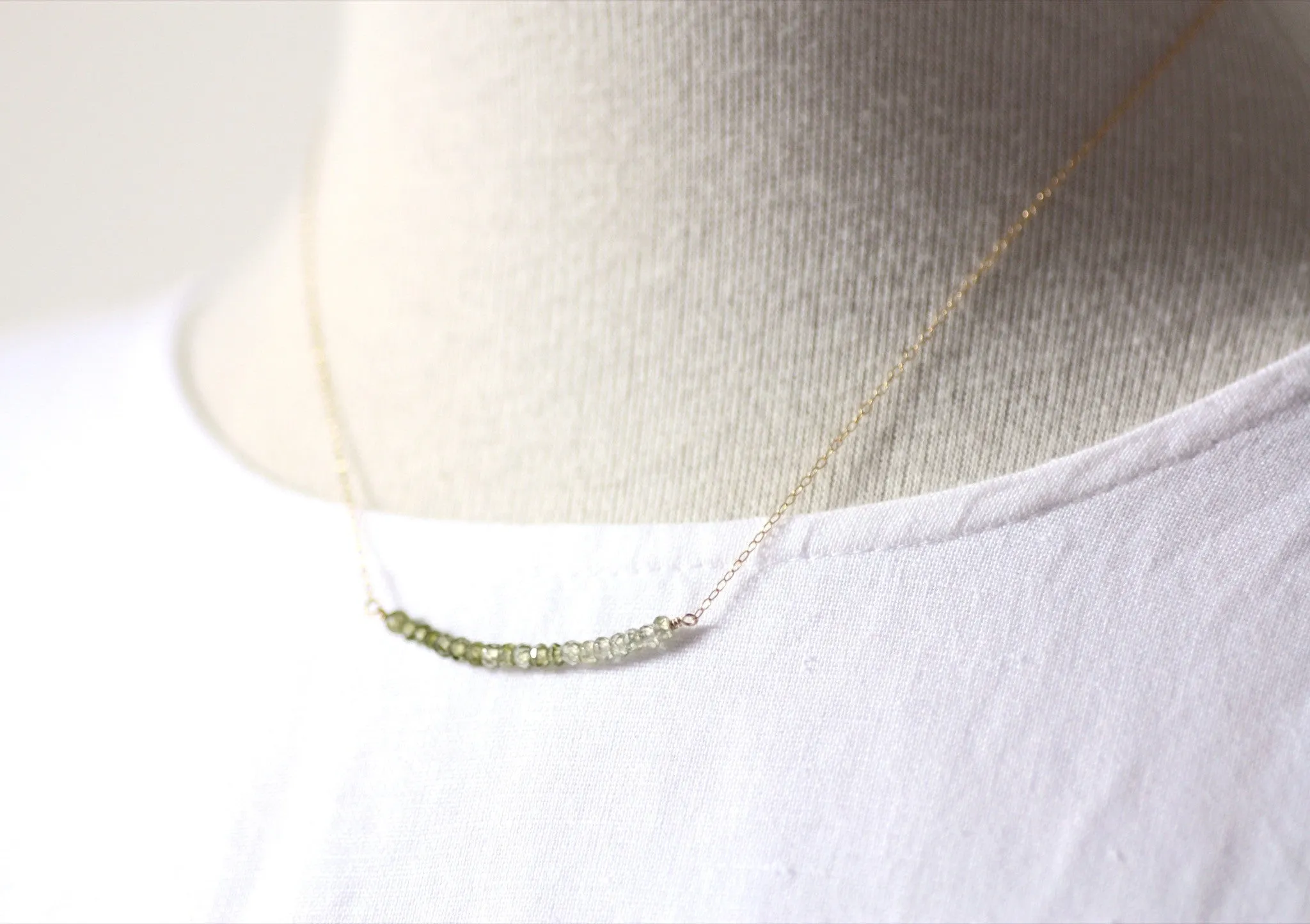 Peridot Ombré Bar Necklace