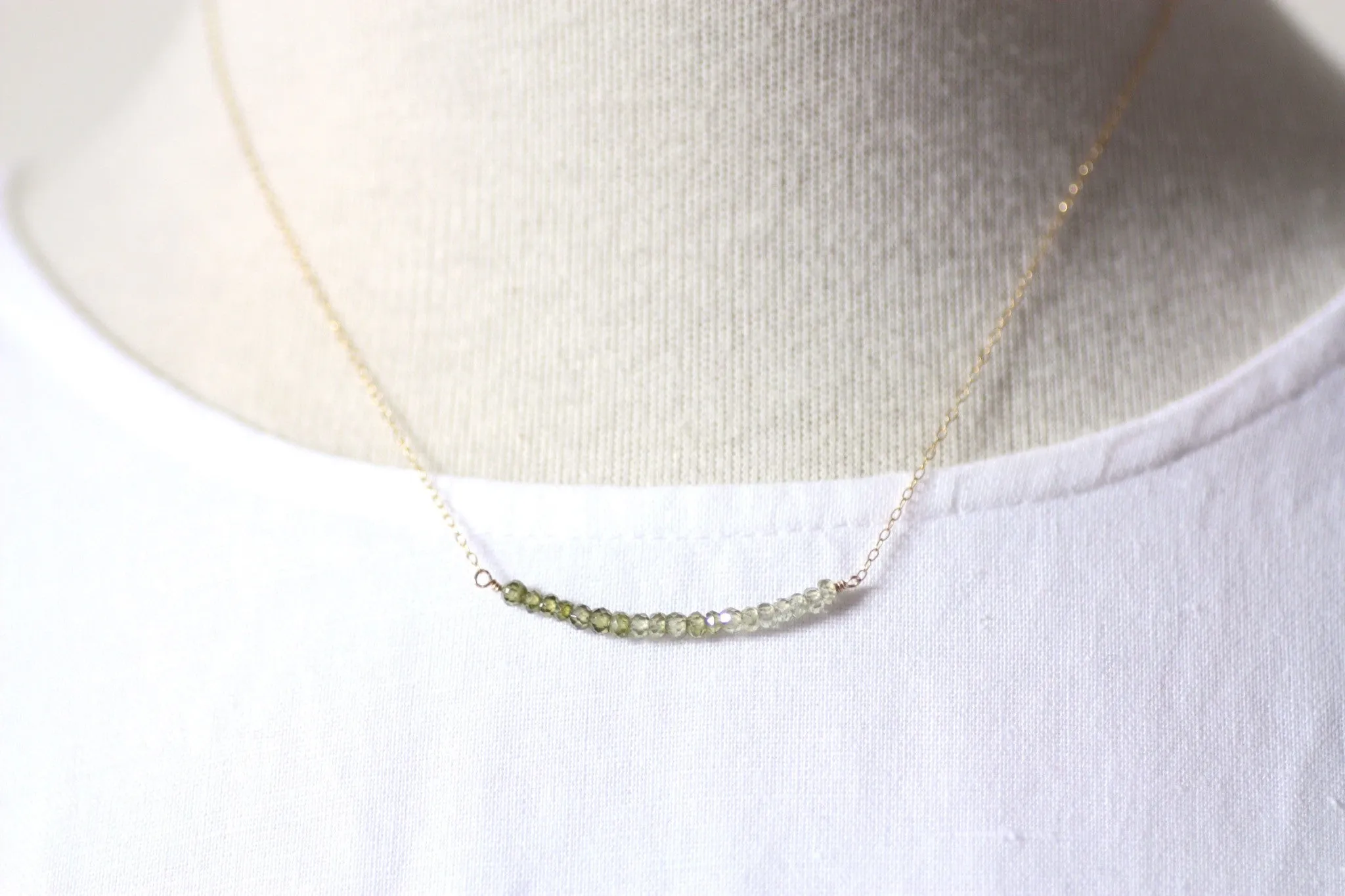 Peridot Ombré Bar Necklace