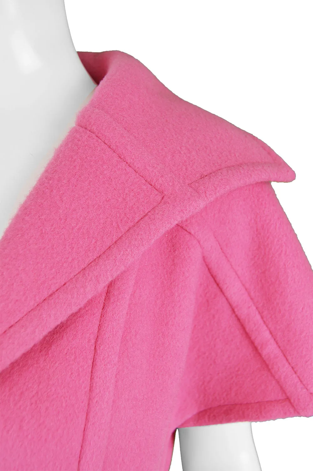 Pink Wool Minimalist Coat, 1960s