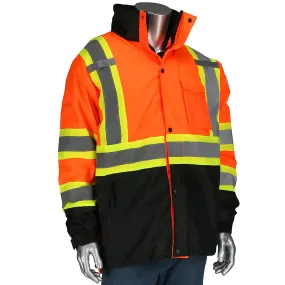 PIP 333-1772-OR/L 3-in-1 Class 3 Ripstop Two-Tone Jacket with Removable Grid Fleece Inner Jacket