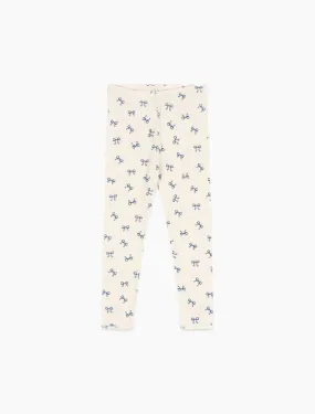 Pointelle Minnie Leggings in Bow Bleu