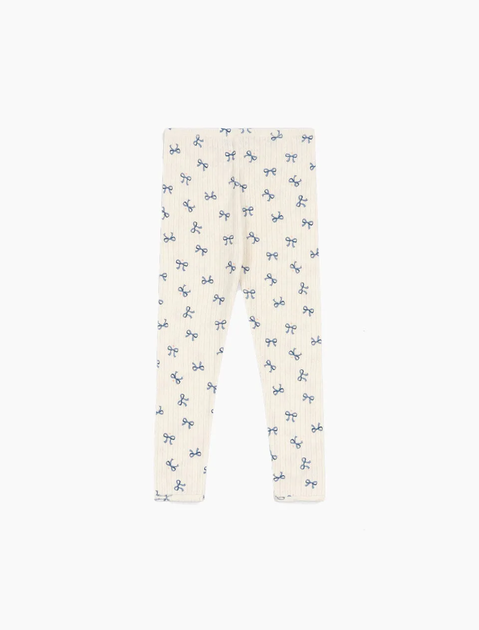 Pointelle Minnie Leggings in Bow Bleu