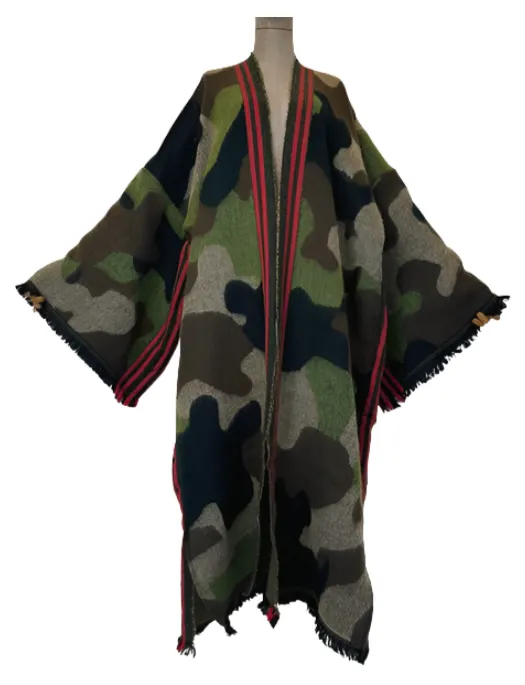 Pre Order:  Army Green Camouflage Kimono-Cardigan - WINI