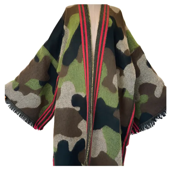 Pre Order:  Army Green Camouflage Kimono-Cardigan - WINI