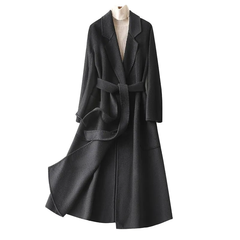 Pre Order:  Cashmere Wool Fur Trench Coat