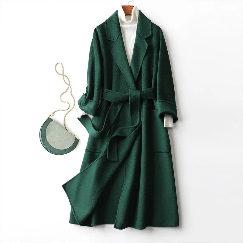 Pre Order:  Cashmere Wool Fur Trench Coat