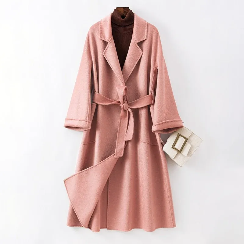 Pre Order:  Cashmere Wool Fur Trench Coat