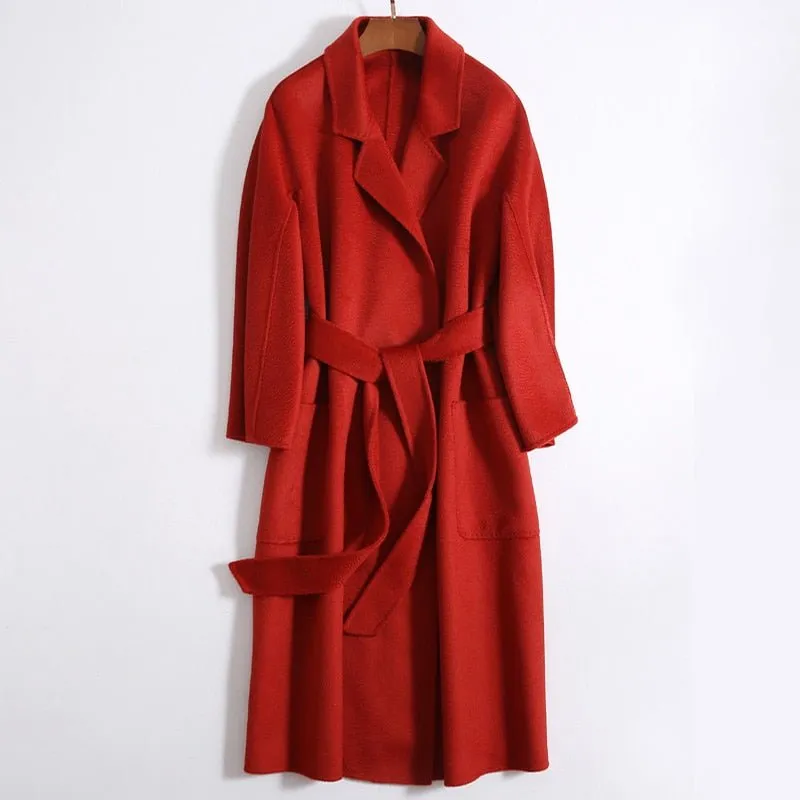 Pre Order:  Cashmere Wool Fur Trench Coat