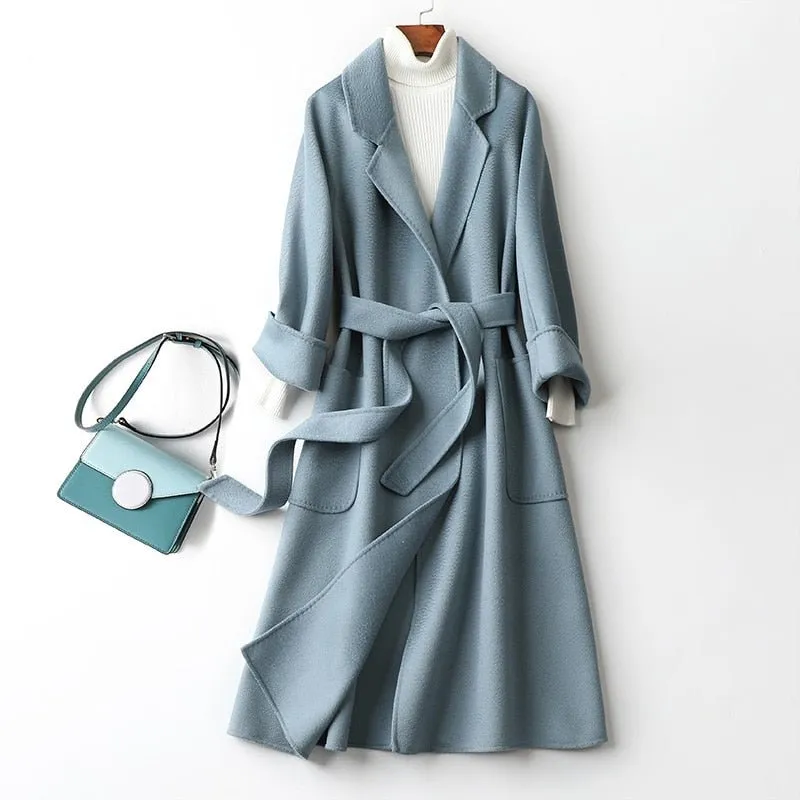 Pre Order:  Cashmere Wool Fur Trench Coat