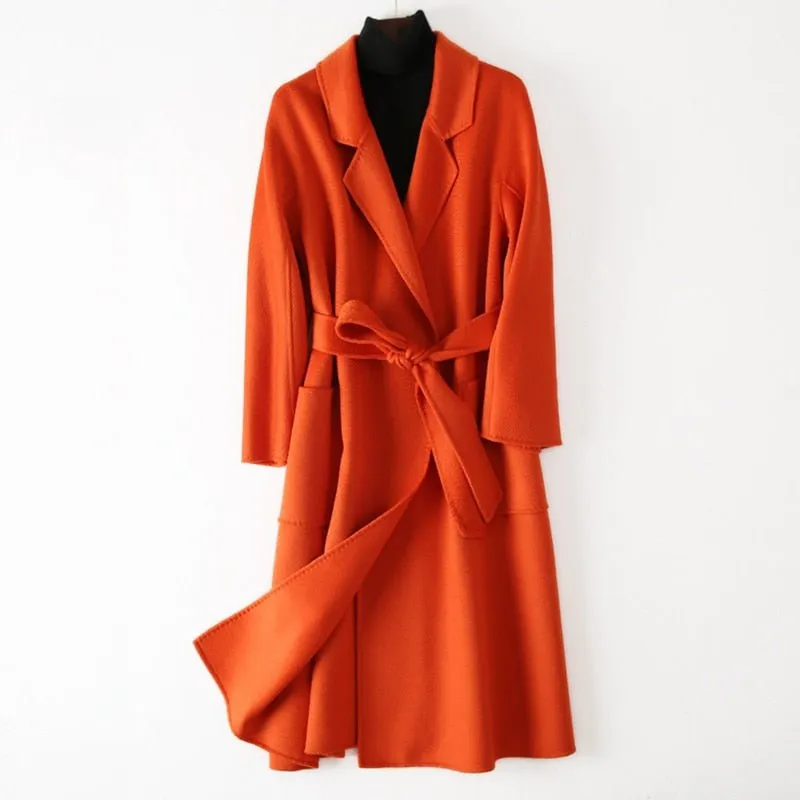 Pre Order:  Cashmere Wool Fur Trench Coat