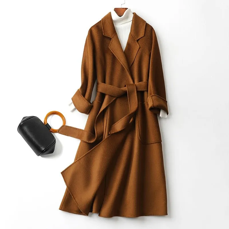 Pre Order:  Cashmere Wool Fur Trench Coat