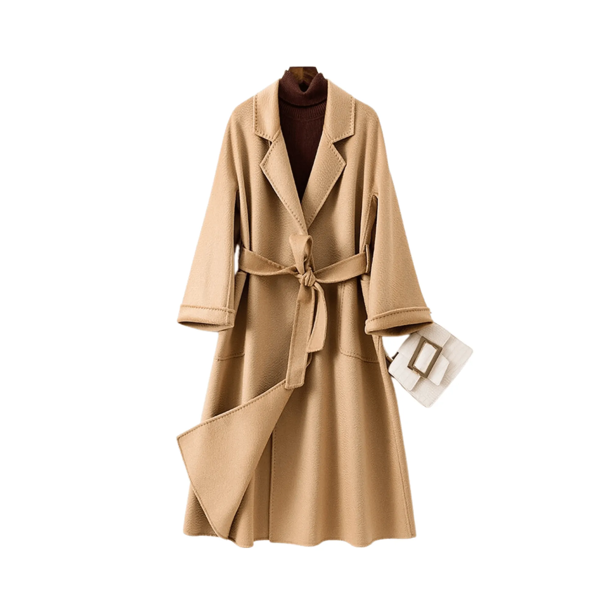 Pre Order:  Cashmere Wool Fur Trench Coat