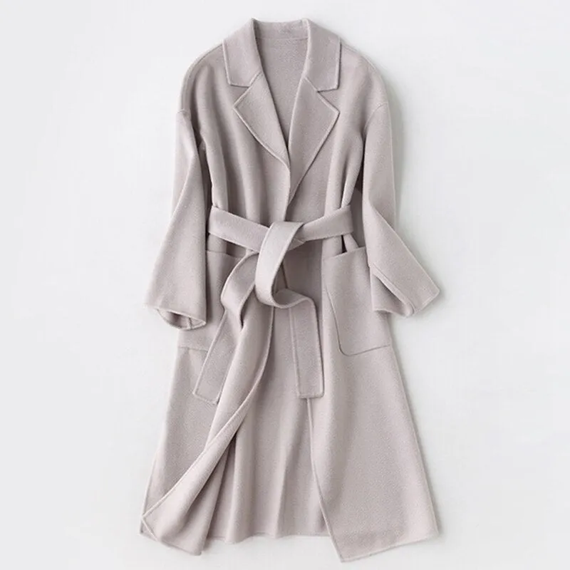 Pre Order:  Cashmere Wool Fur Trench Coat