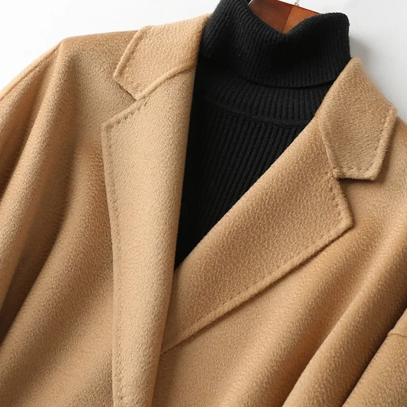 Pre Order:  Cashmere Wool Fur Trench Coat