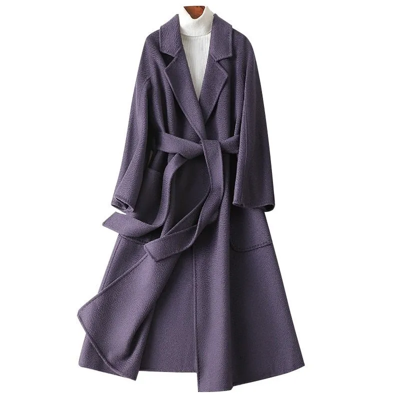 Pre Order:  Cashmere Wool Fur Trench Coat