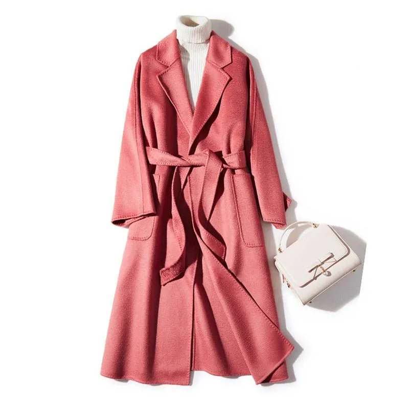 Pre Order:  Cashmere Wool Fur Trench Coat