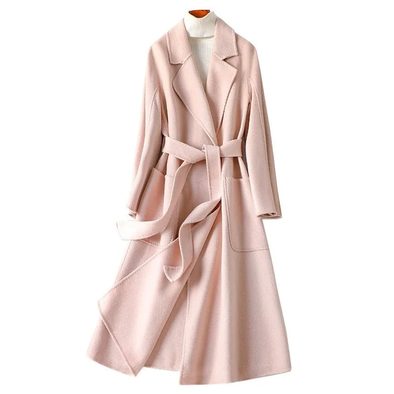 Pre Order:  Cashmere Wool Fur Trench Coat