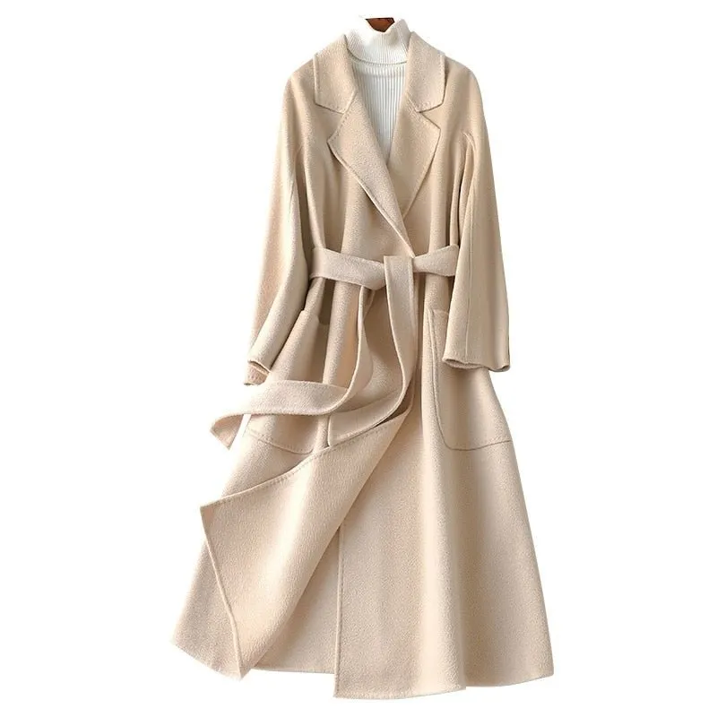 Pre Order:  Cashmere Wool Fur Trench Coat