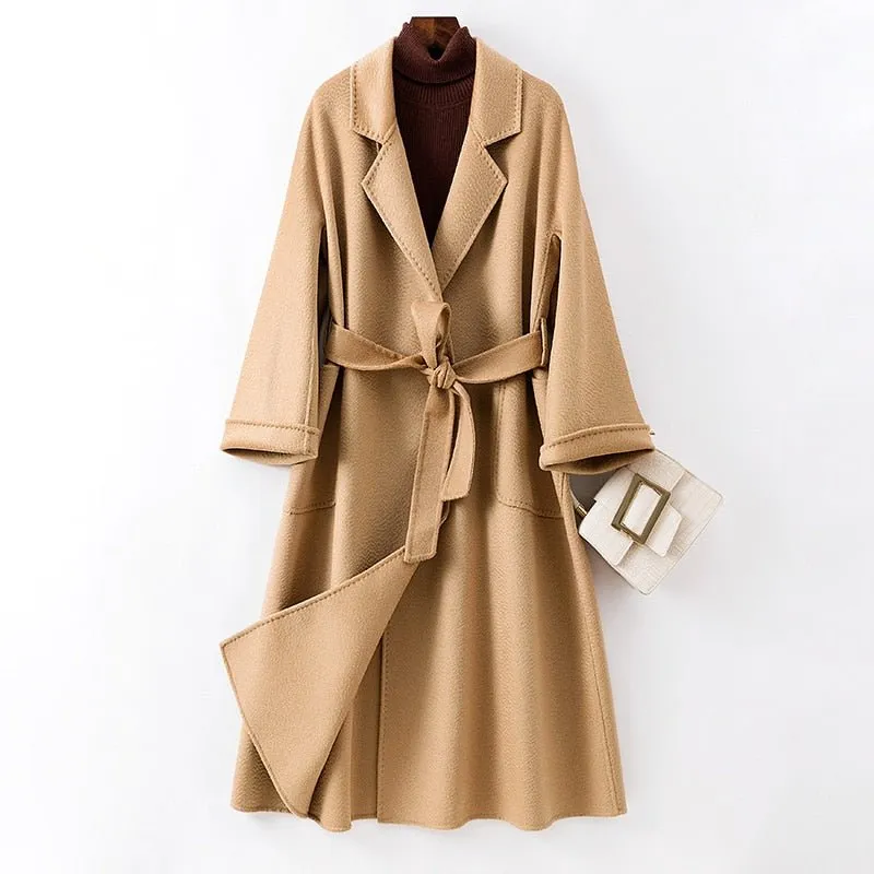 Pre Order:  Cashmere Wool Fur Trench Coat