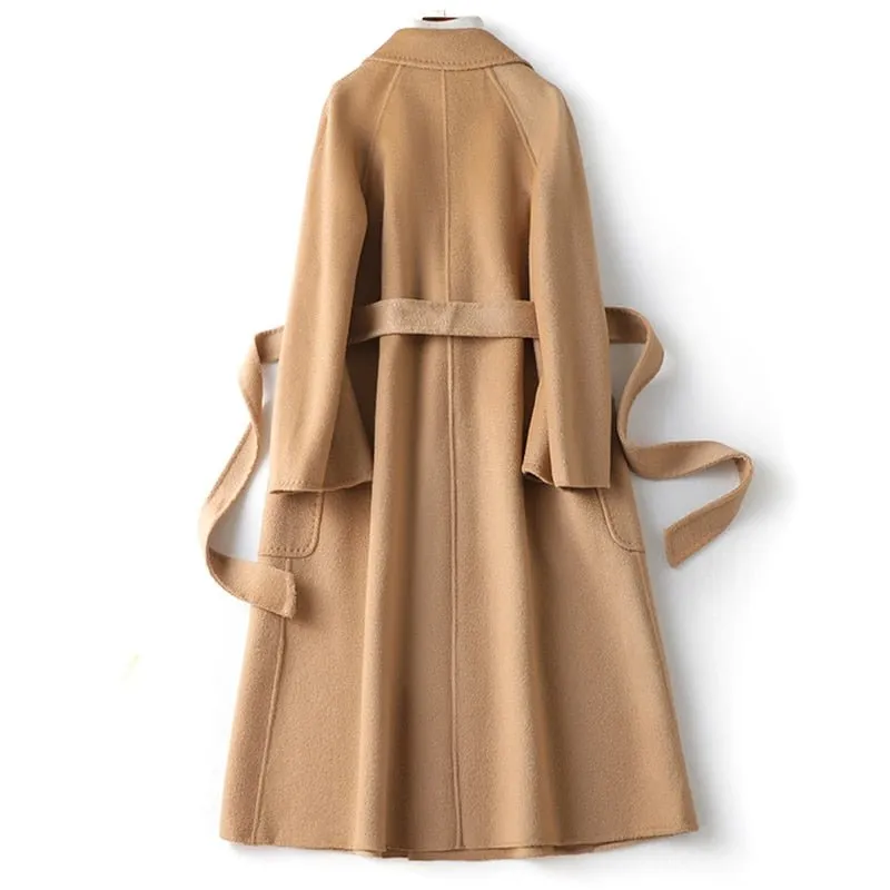 Pre Order:  Cashmere Wool Fur Trench Coat