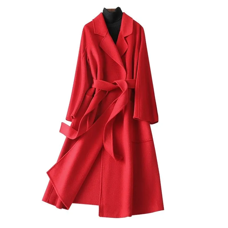 Pre Order:  Cashmere Wool Fur Trench Coat