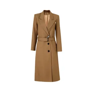 Pre Order: Warm Woolen Solid Long Coat