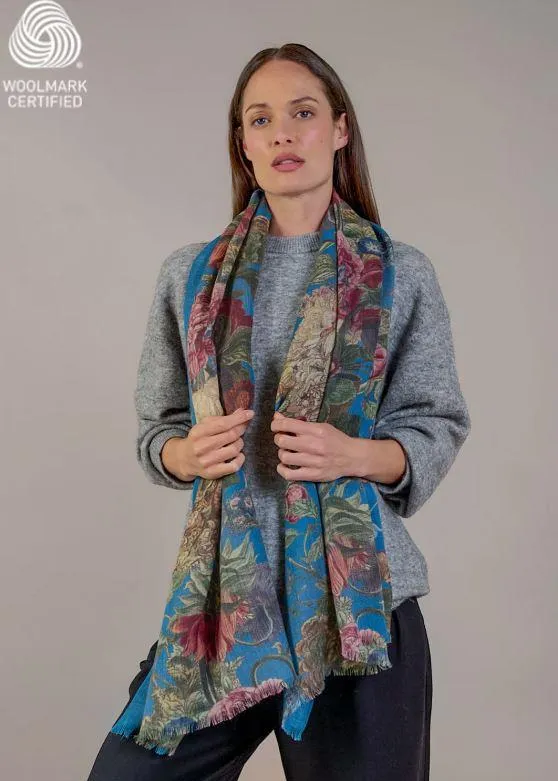 Primula Teal Wool Scarf - One Hundred Stars