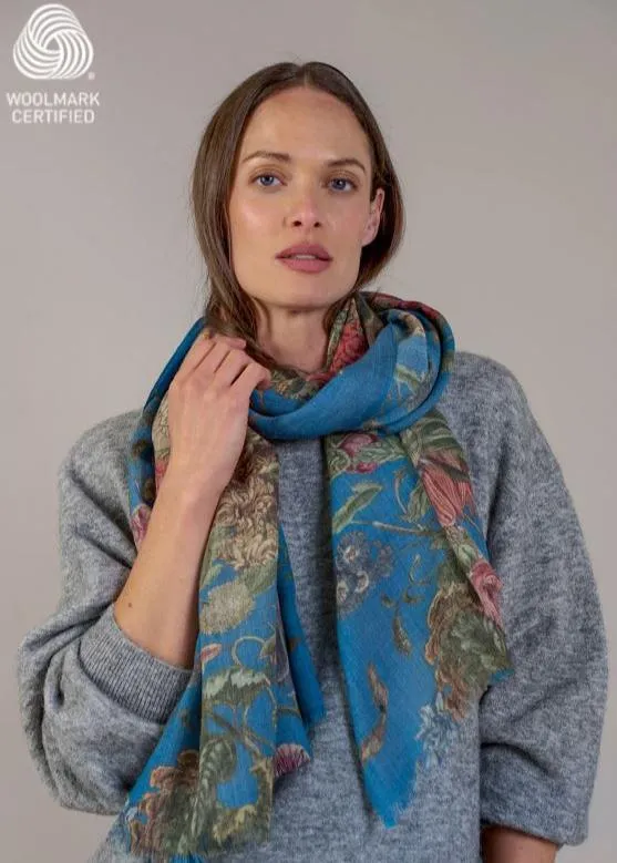 Primula Teal Wool Scarf - One Hundred Stars