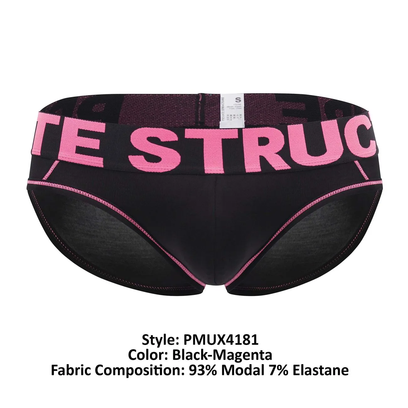 Private Structure PMUX4181 Modality Mini Briefs Color Black-Magenta