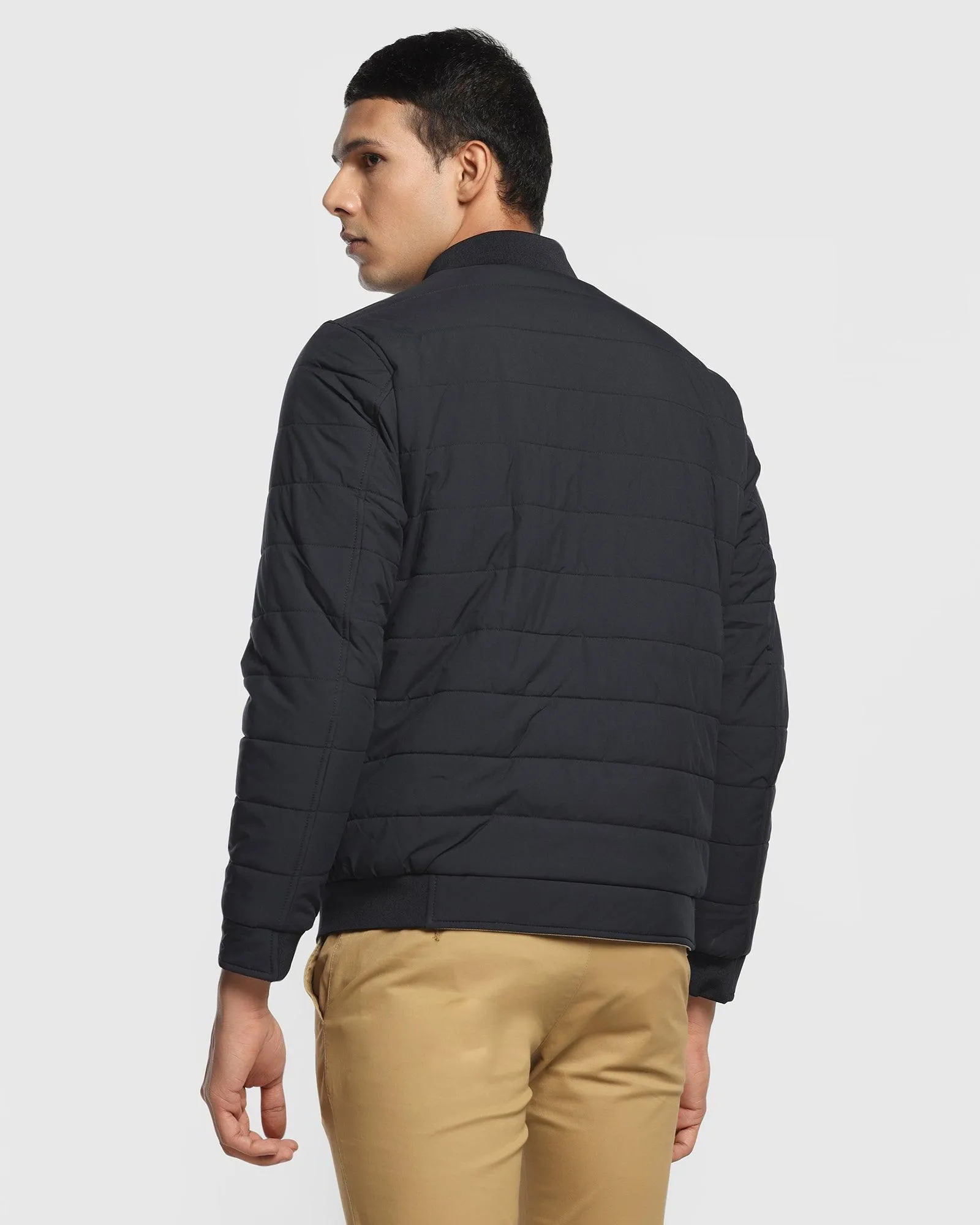 Reversible Navy Solid Zipper Jacket - Vietro