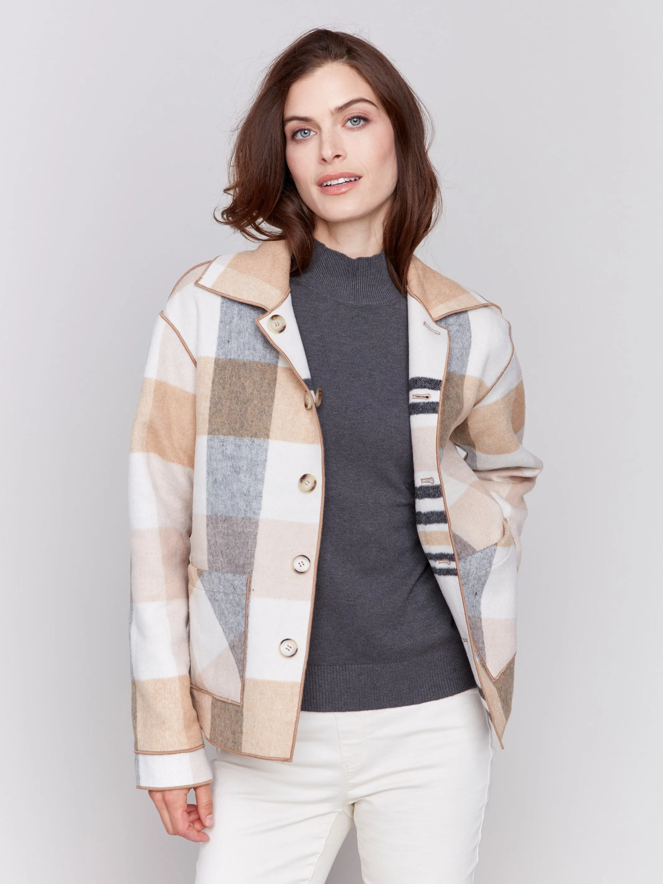 Reversible Plaid Jacket - Quartz