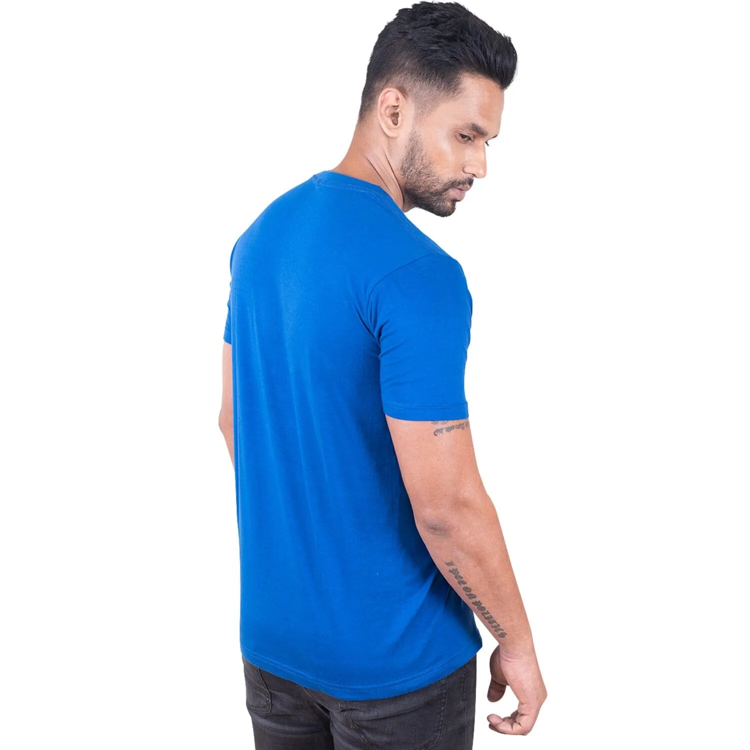 Round Neck Royal Blue Half Sleeve