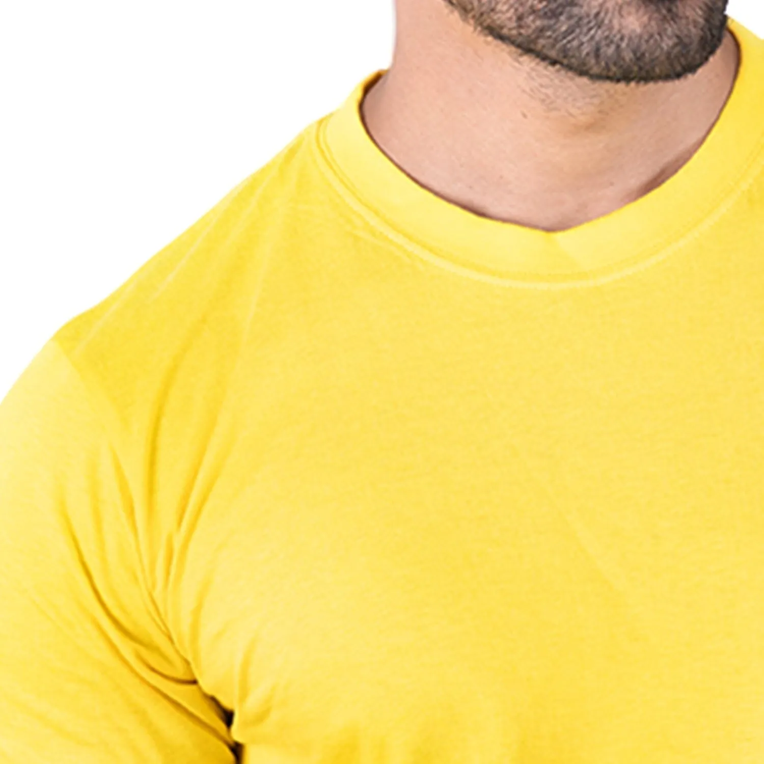 Round Neck Yellow Half Sleeve