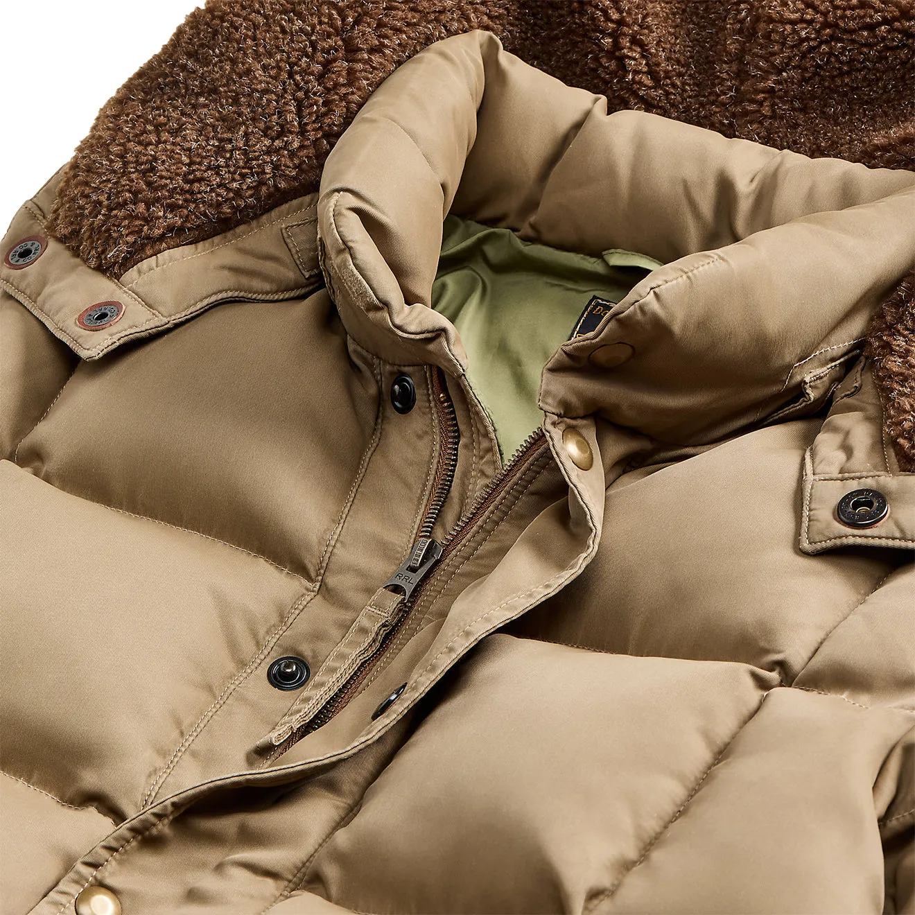 RRL by Ralph Lauren Quilted Hooded Jacket Vintage Khaki