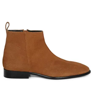 Saint Alfie Tan Suede Leather Handcrafted Chelsea Boots