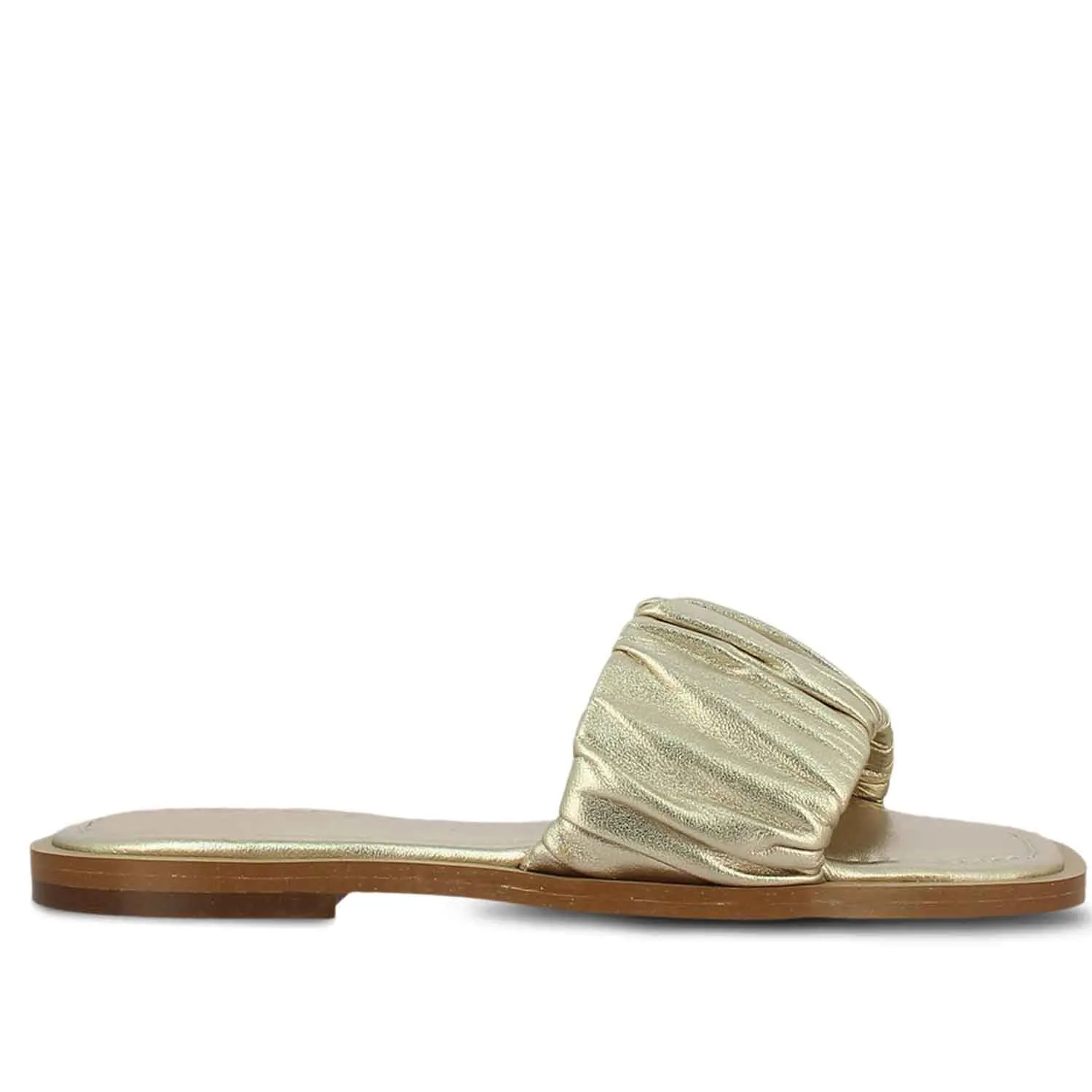 Saint Beatrice Platin Handcrafted Leather Slides