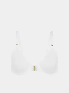 Sakura Front-Close Recycled-Lace Underwired Bra - Glacier White