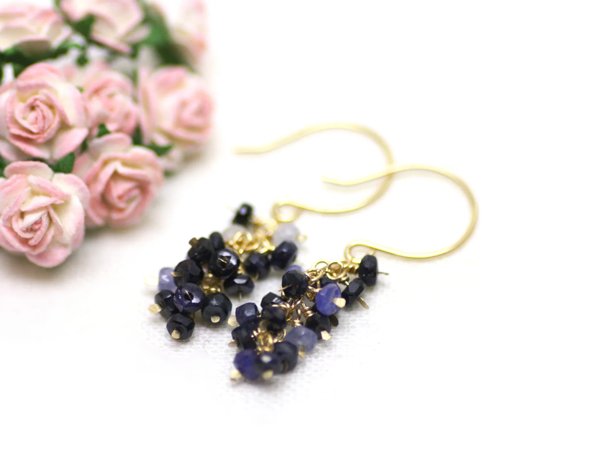 Sapphire Cluster Earrings