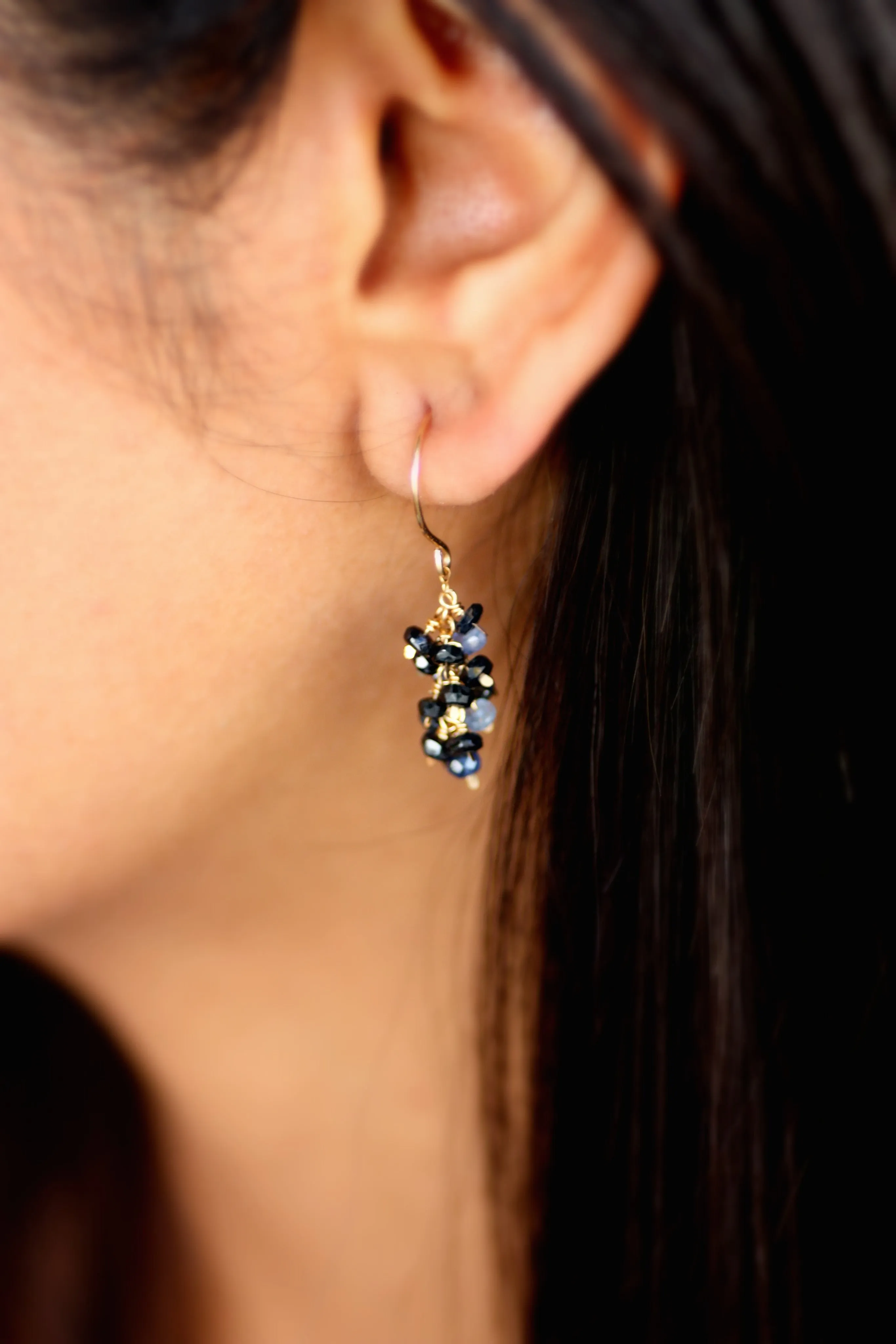 Sapphire Cluster Earrings