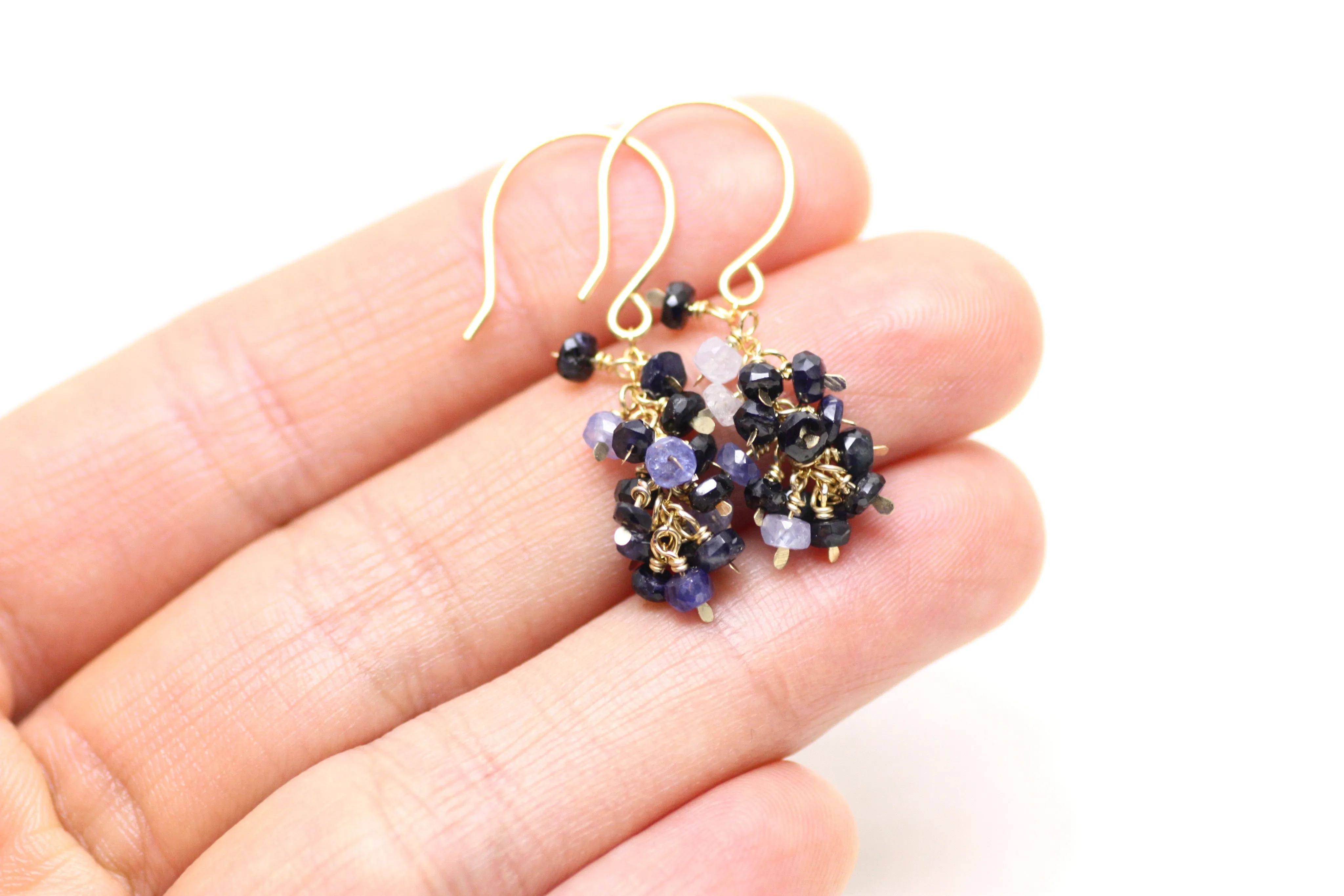 Sapphire Cluster Earrings