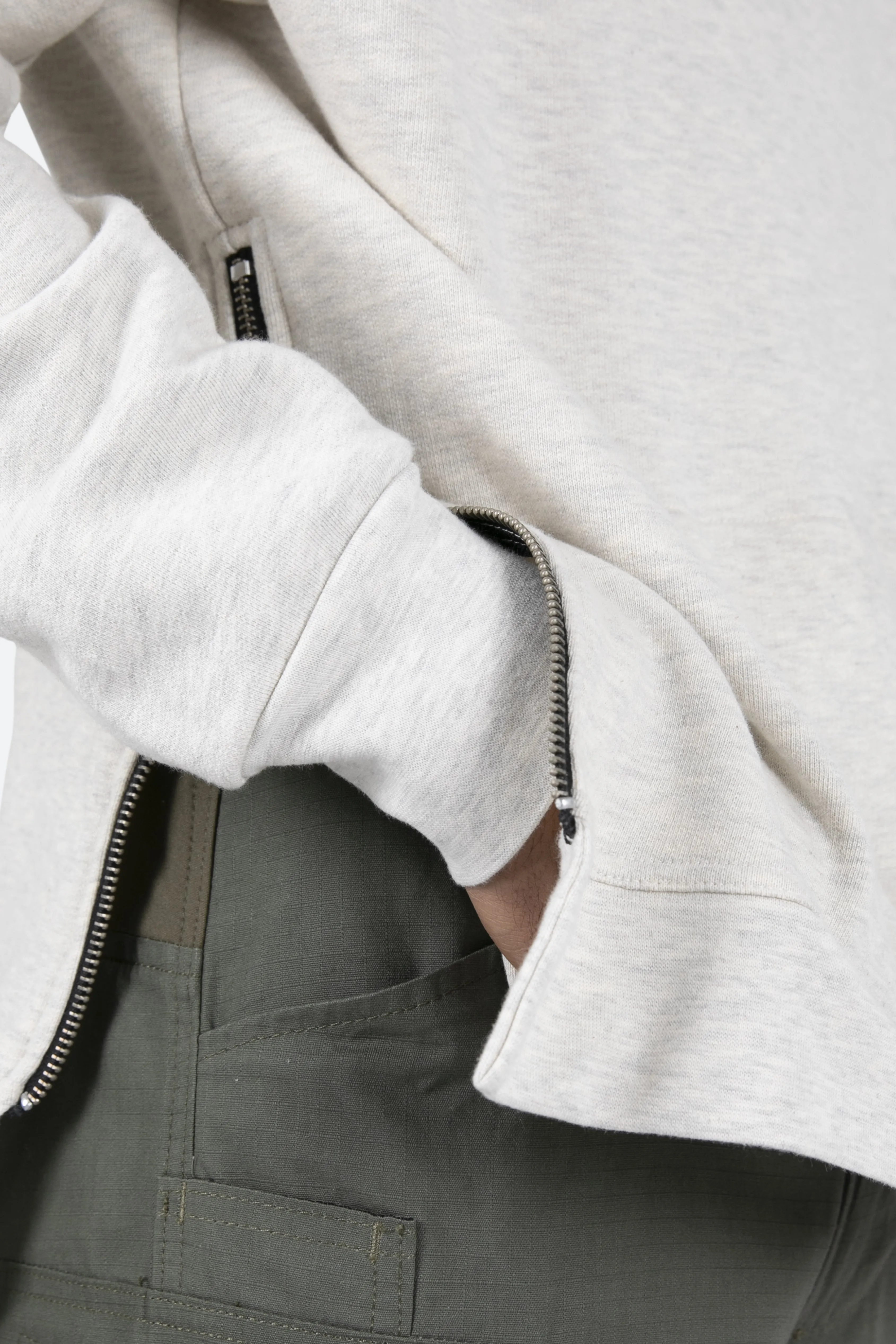 Side Zip Hoodie - Grey