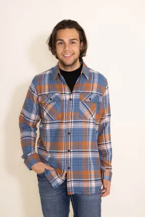 Simply southern mens orange plaid flannel