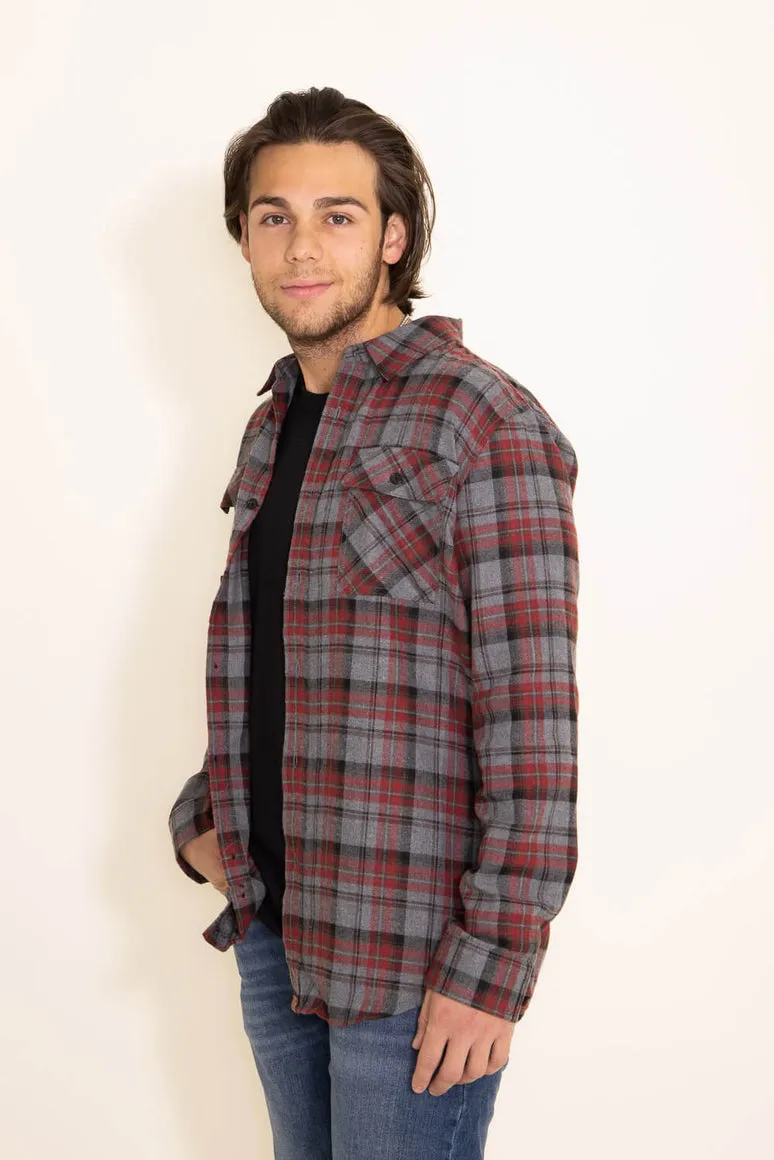 Simply southern mens red plaid flannel