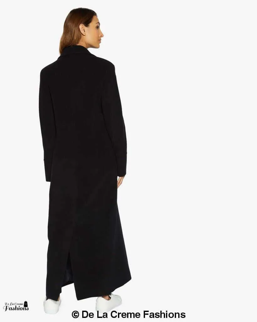 Slim Fit Wool Blend Longline Maxi Coat (1816)