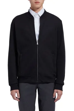 Slim Fleece Bomber Jacket | Black BKFD01