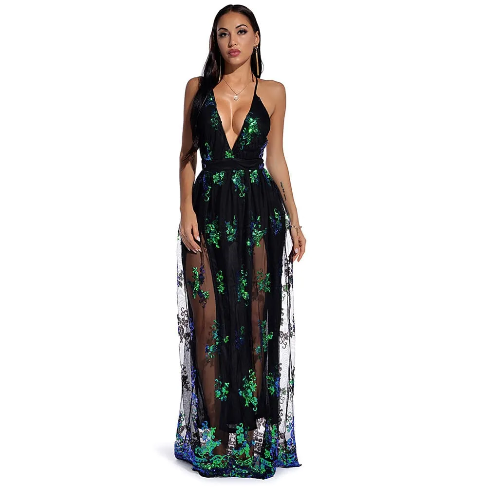 Stardust Sequin Mesh Gown