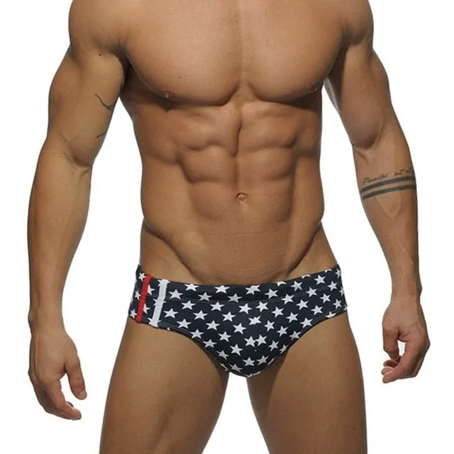 Stylish Patterned Low Waist Sports Brief