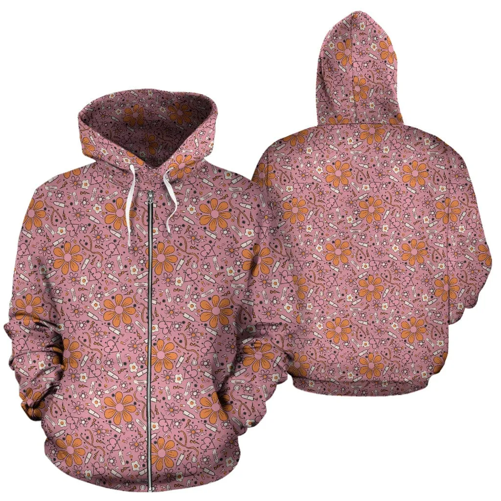 Sunflower Pink zipup hoodie