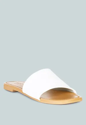 TATAMI White Leather Classic Slide Flats