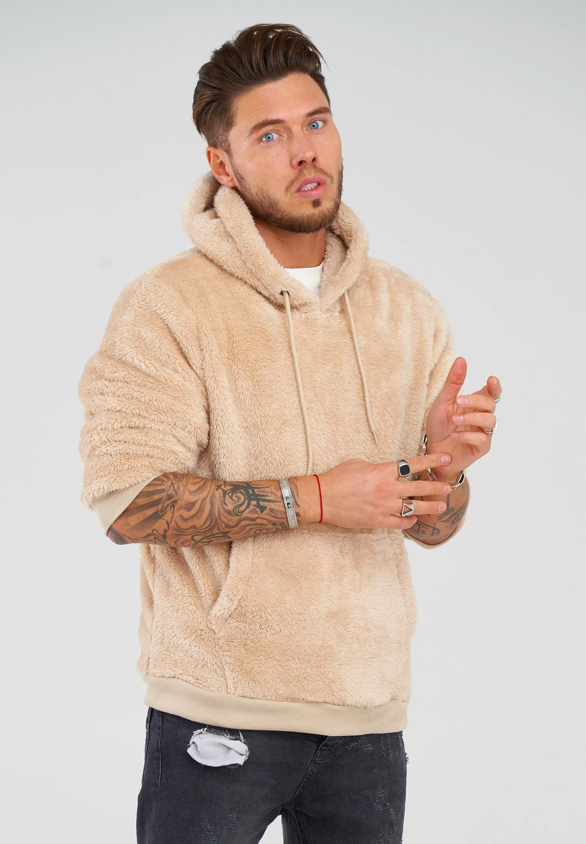 Teddy Fleece Hoodie MT-7450 Beige